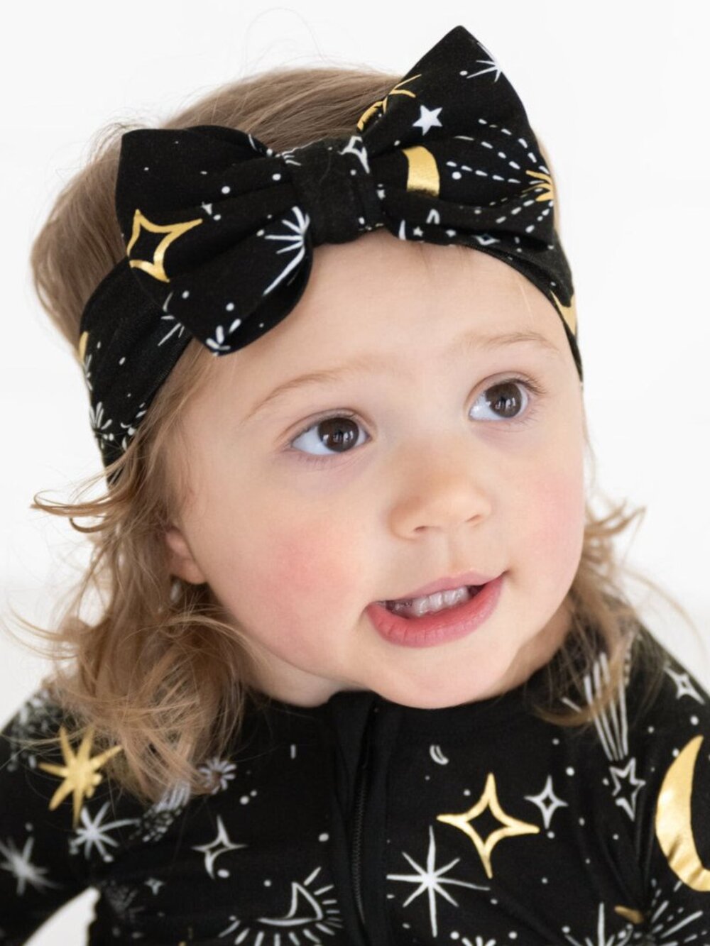 NIB Little Sleepies Celebration Stars Luxe Bow Headband Newborn - 3T